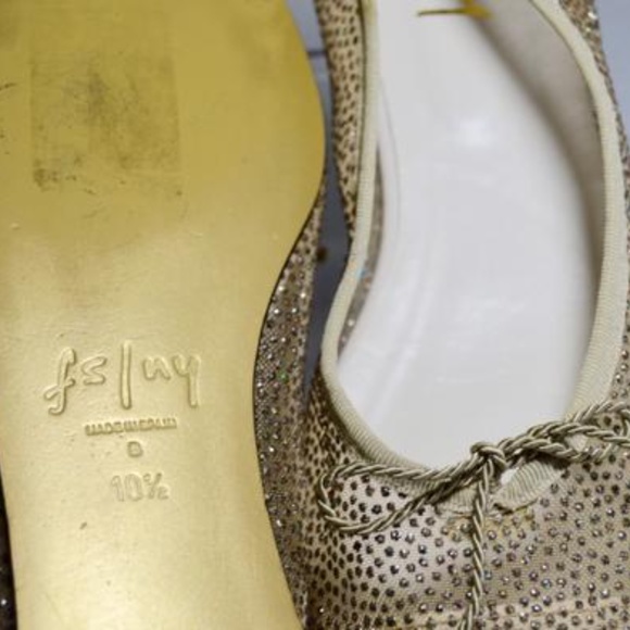 Champagne Metallic Glitter Dance Ballerina Flats - Picture 5 of 6